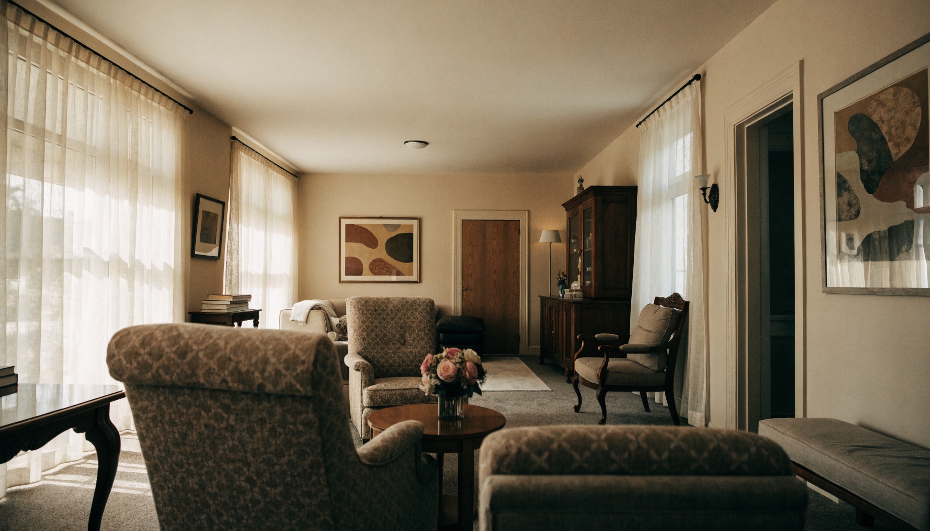 Warm, comfortable living room at More Prosperity Residences